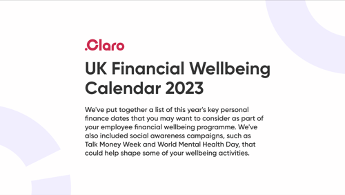 Financial Wellbeing 2023 Calendar image